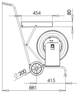 Dimensions mobile hose reel SW